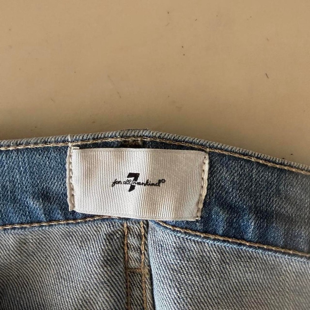 7 For All Mankind Original Bootcut Jeans Distressed Blue Denim NWT Sz 29 - Picture 3 of 4